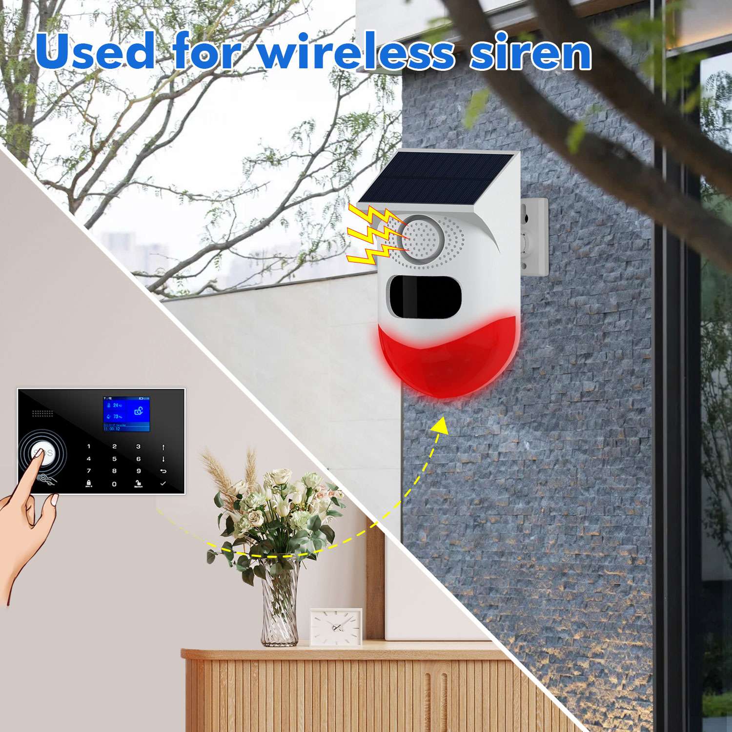 433MHz solar alarm for home security (6)