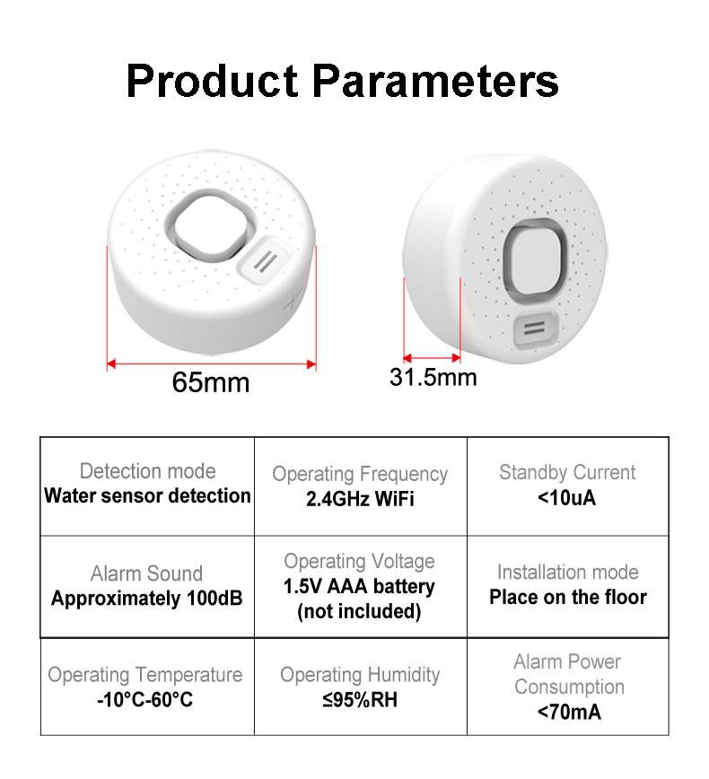 tuya wifi water leak sensor -10